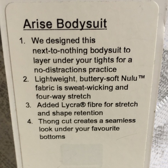 NWT LULULEMON ARISE BODYSUIT JASMINE WHITE MULTI - Picture 3 of 5